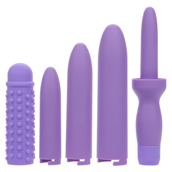 Dr. Laura Berman Rechargeable Dilators Set of 4 Locking Sizes Plus Sleeve - Purple