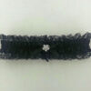 Satin Leg Garter - One Size - Black With Black Lace