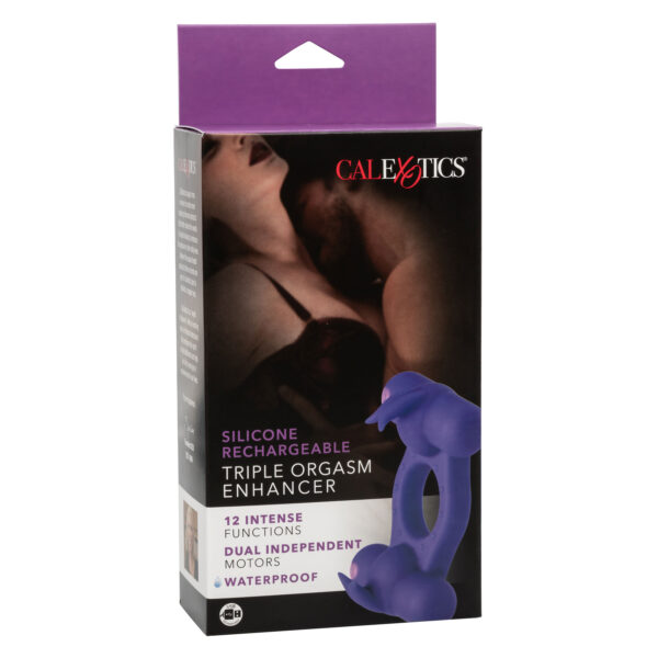 Silicone Rechargeable Triple Orgasm Enhancer - Purple