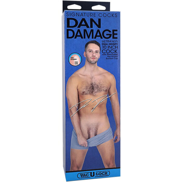 Signature Cocks Dan Damage 10" Cock With Removable Vac-U-Lock Suction Cup - Vanilla