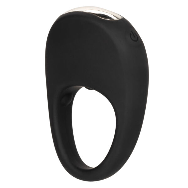 Silicone Rechargeable Pleasure Ring - Black - Black