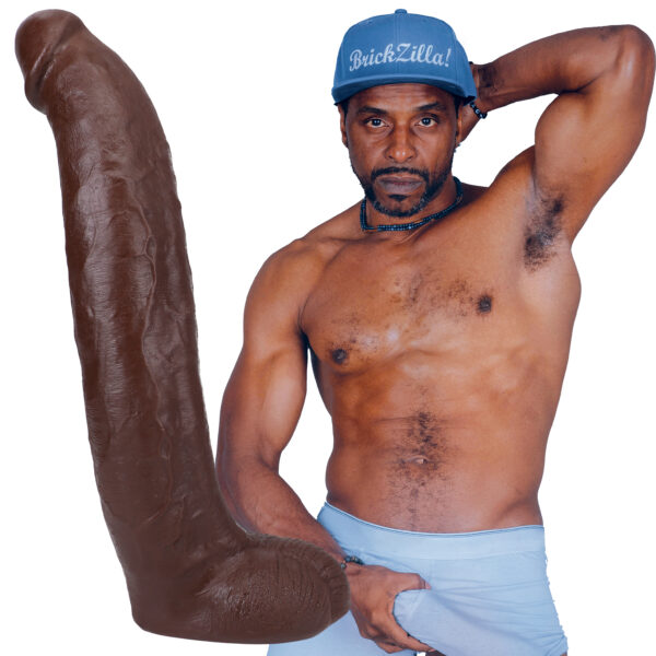 Signature Cocks - Brickzilla - 13 Inch Ultraskyn Cock With Removable Vac-U-Lock Suction Cup - Chocolate