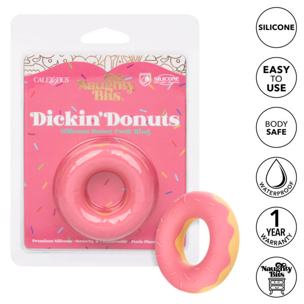 Naughty Bits Dickin Donuts Silicone Donut Cock Ring - Pink