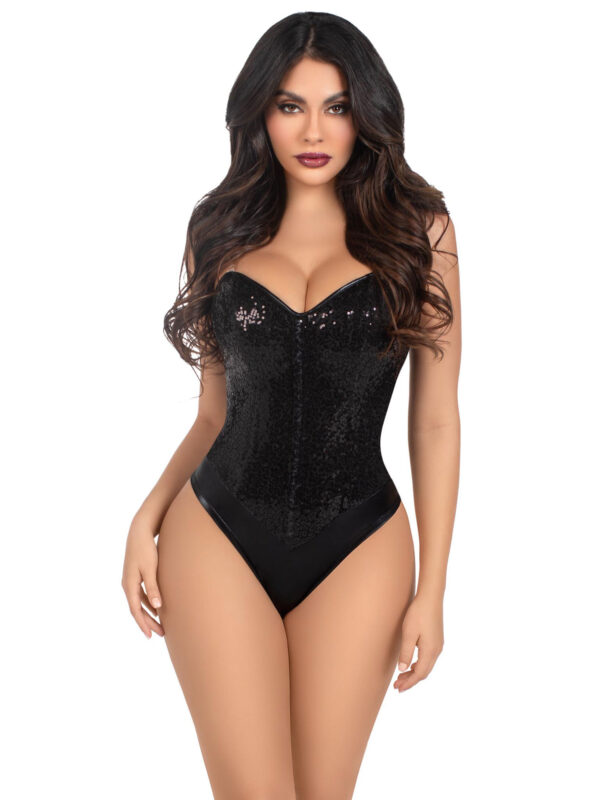 Sequin Bodysuit - Small - Black