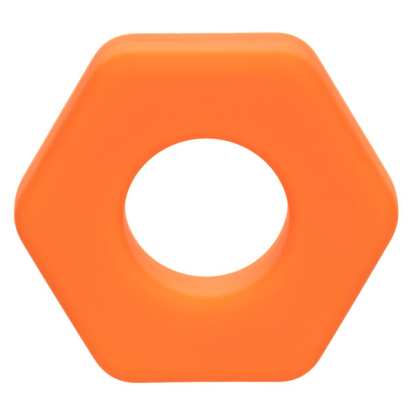 Alpha Liquid Silicone Prolong Sexagon Ring - Orange