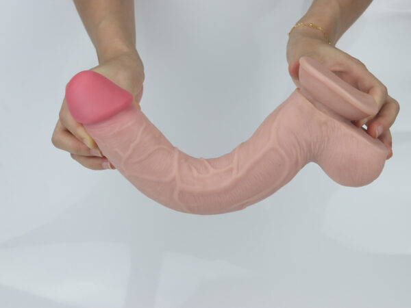 Get Lucky 11 Inch Real Skin Dildo - Tan