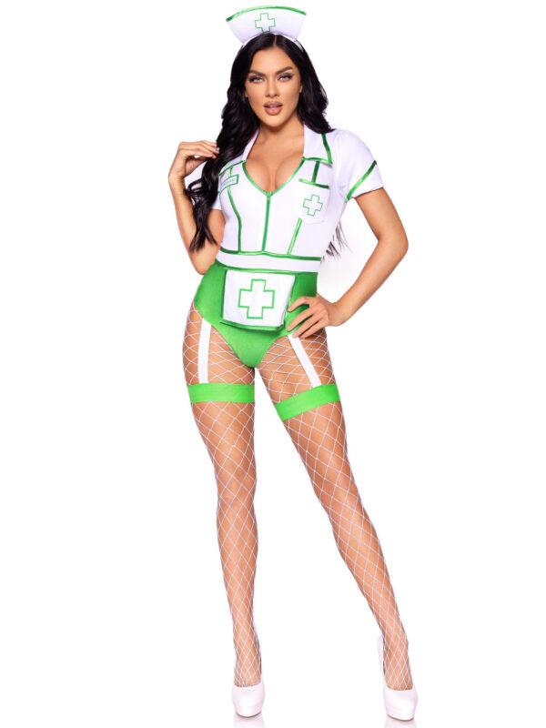 Nurse Feelgood Sexy Costume - Medium - White/green