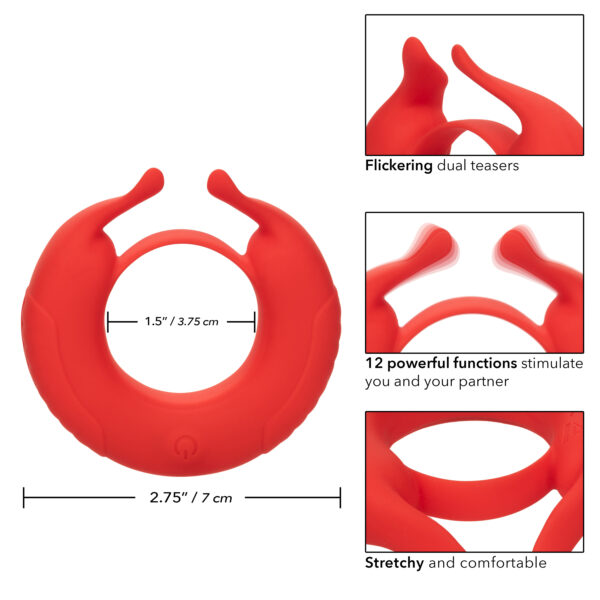 Silicone Rechargeable Taurus Enhancer - Red