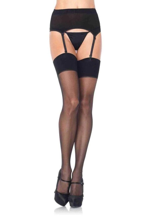 Zara Garter Belt and Stocking - Queen - Black