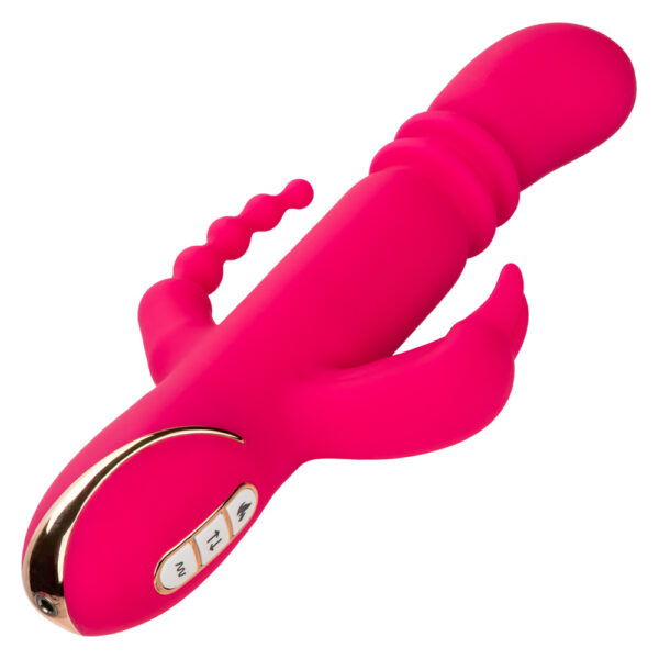 Jack Rabbit Signature Heated Silicone Triple Fantasy Rabbit - Pink