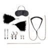 12 Pc Interchangeable Collar and Nipple Clips Set - Black
