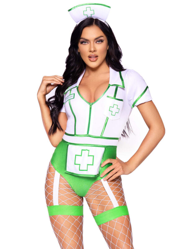 Nurse Feelgood Sexy Costume - Medium - White/green