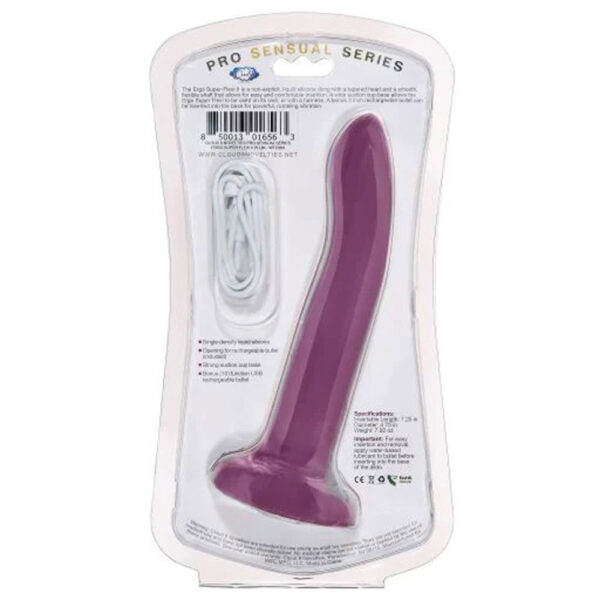 Ergo Super Flexi II Dong Soft and Flexible Liquid Silicone With Vibrator - Plum