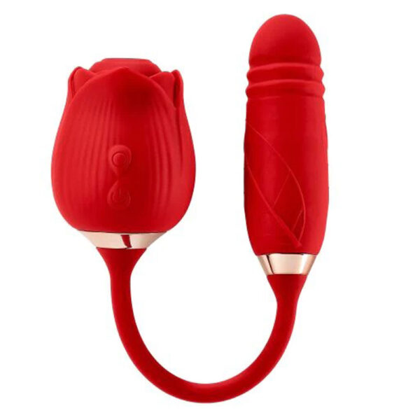 Cloud 9 Rose Plus With Thrusting Pleasure Stem Dual Stimulation - Red