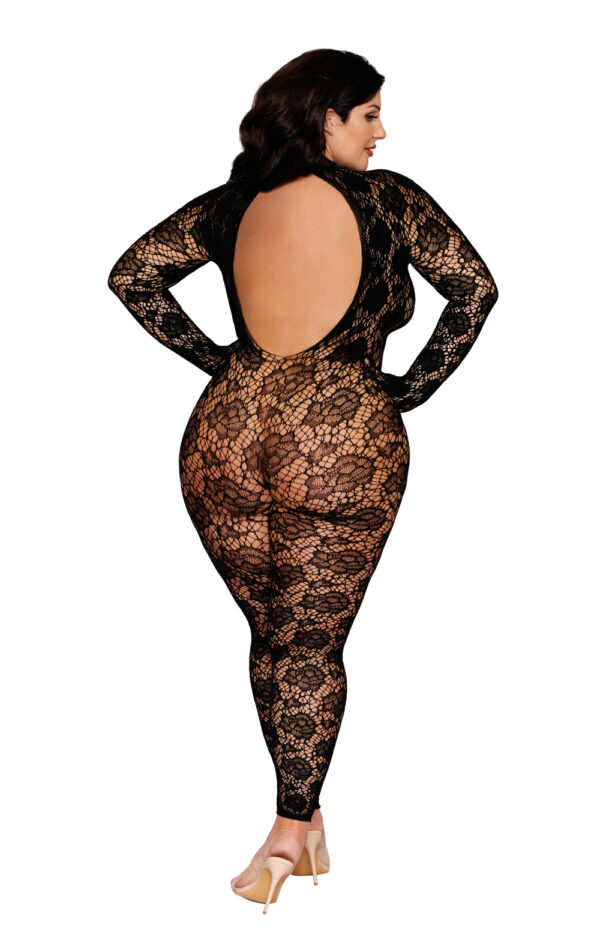 Gloved Bodystocking Dmnd - Queen Size - Black