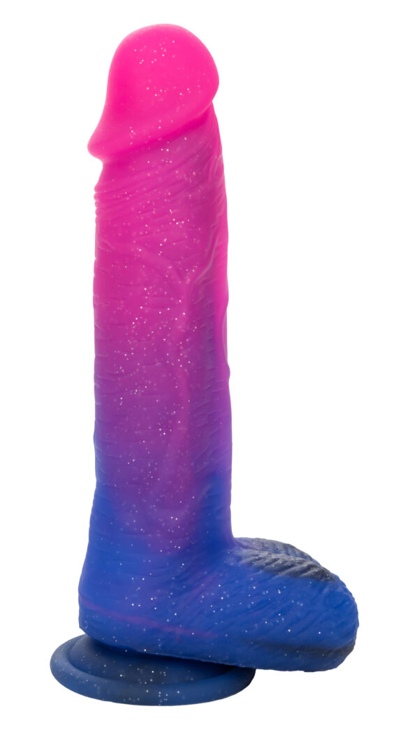 Naughty Bits Ombre Hombre XL Vibrating Dildo - - Pink/purple