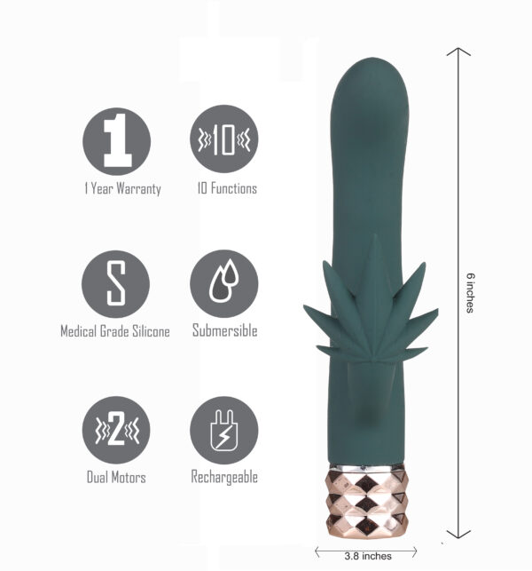 Kusha 420 Series Crystal Gems G-Spot Vibrator - Green